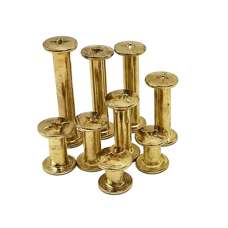 [Australia - AusPower] - Chicago Screws Binding Screws Posts Assortment Kit Brass Plated Steel 180-Piece 