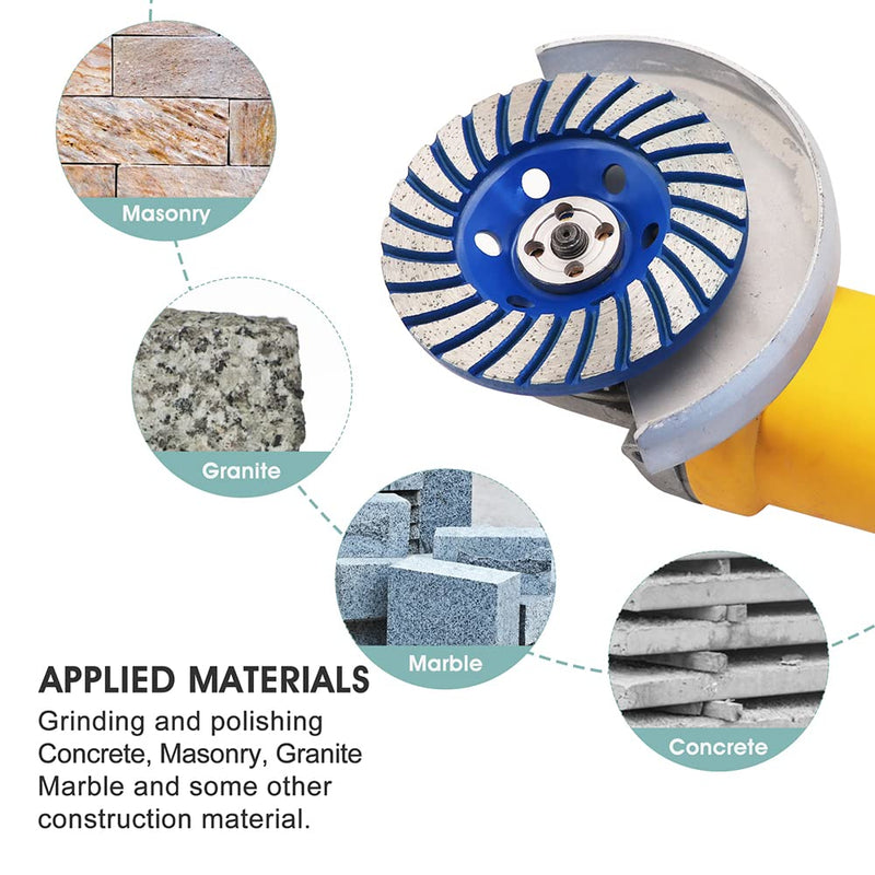 [Australia - AusPower] - HIGHDRIL Diamond Cup Wheel Concrete Double Row 115 mm x 22.23 mm for Angle Grinders - Diamond Cup Wheel for Stone, Concrete, Tile Adhesive, Granite, Masonry turbo line 