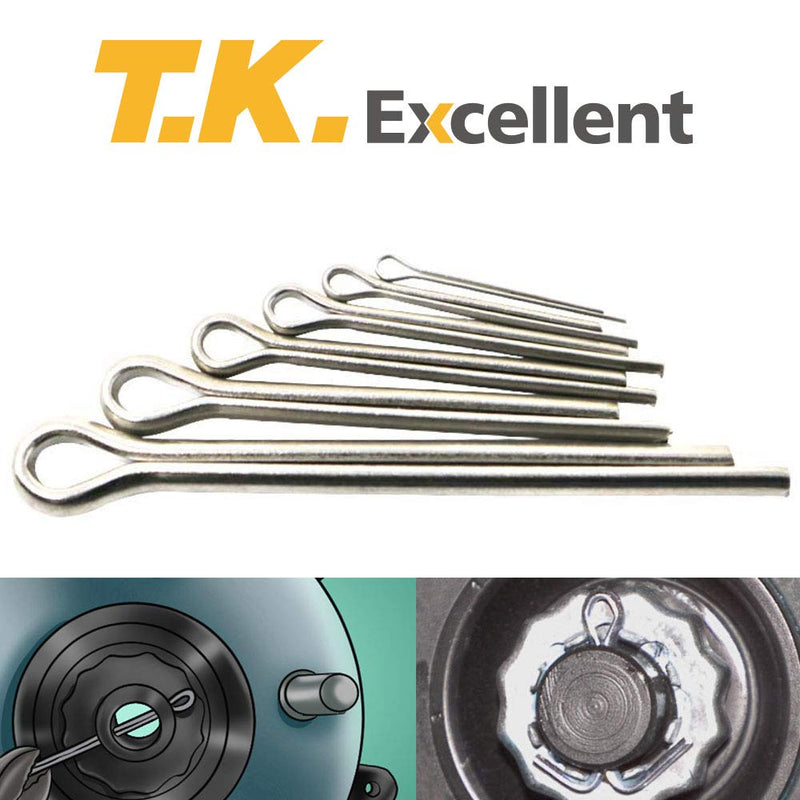 [Australia - AusPower] - T.K. Excellent Cotter Pin Assortment,Zinc Plated Premium Quality Cotter Pins Kit,Holds Pins 106Pcs 