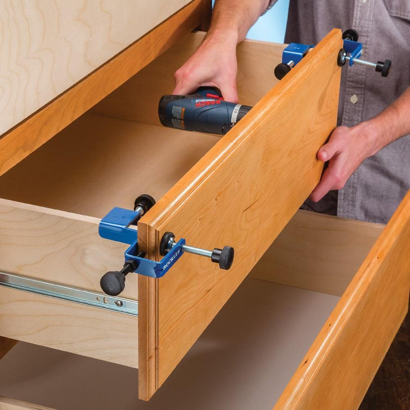 [Australia - AusPower] - Rockler Cabinet Drawer Installation Clamps – Right, Left-Side Drawer, Cabinet Installation Tools – Steel, Plastic Drawer Front Clamps - Front Drawer Woodworking Clamps for Easy, Fast Installation 