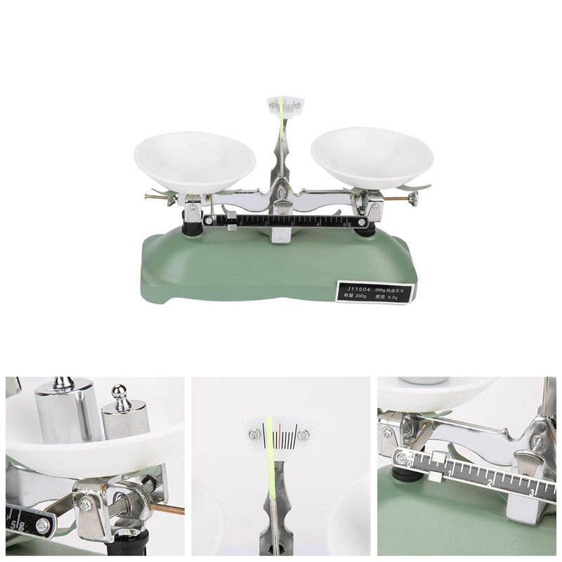 Fafeicy Laboratory Scales 200 g Precision 0.2 g Mechanical Scales with Weights Tweezers for Chemistry Physics Experiments Laboratory Supplies Precision Measurement Analysis Scales