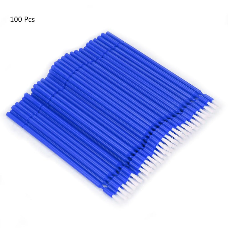 AUNMAS 100 Pcs Dental Disposable, Reagent Brush Applicator Teeth Whitening Applicator Brush Micro Applicator Brush Bendable Sticks (blue,) Blue,