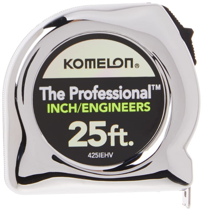 [Australia - AusPower] - Komelon 425IEHV High-Visibility Professional Tape Measure & 7125IE; 25' x 1" Magnetic MagGrip Pro Tape Measure with Inch/Engineer Scale, Yellow/Black 