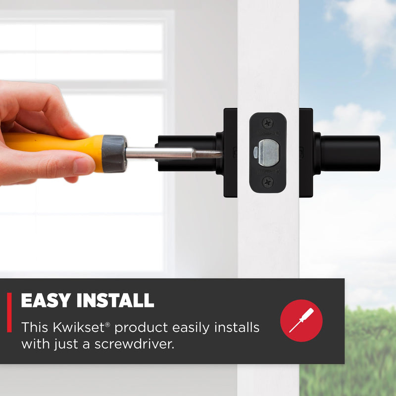 Kwikset Casey Entry Door Handle with Lock and Key, Secure Keyed Reversible Lever Exterior, For Front Entrance and Bedrooms, Matte Black , Pick Resistant Smartkey Rekey Security and Microban 1 Pack Keyed Entry