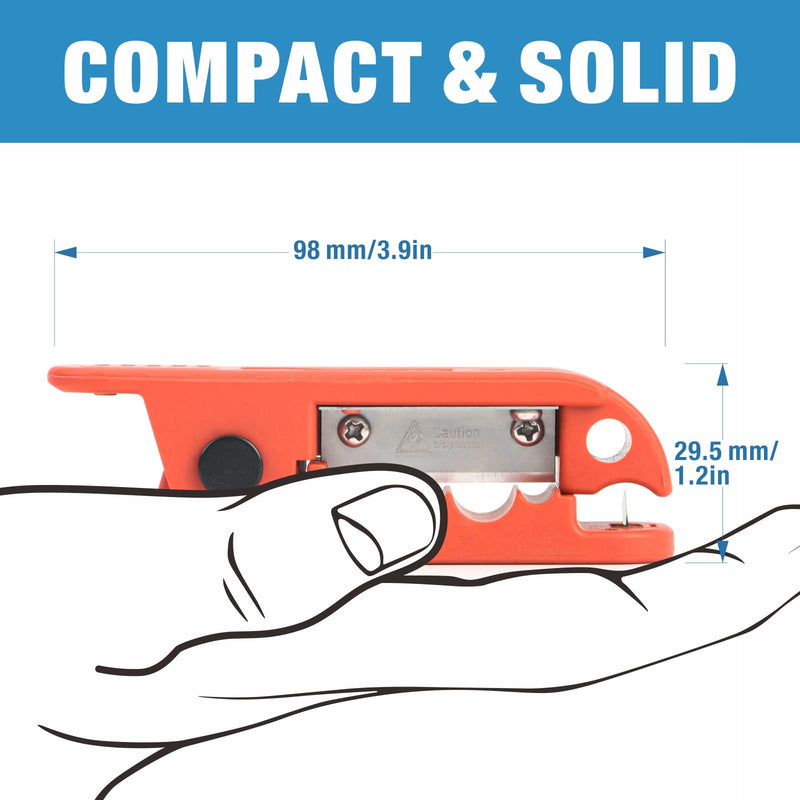 [Australia - AusPower] - iCrimp ICP-240 Cable Stripper for AWG 12 to 4/0 Round Cables, Radial Wire Stripper with 2 Extra Blades 