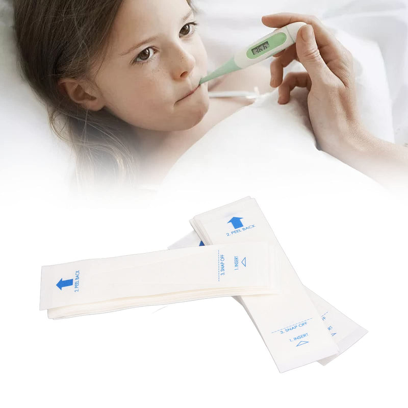 [Australia - AusPower] - 50PCS Disposable Thermometer Probe Cover Set, PE Film Paper 9.5x2.5cm, Accurate for Digital Thermometer 