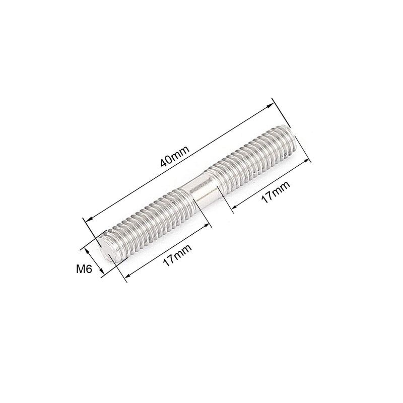 [Australia - AusPower] - uxcell M6x40mm 304 Stainless Steel Double End Threaded Stud Screw Bolt 5Pcs (Pack of 2) One Size (Pack of 2) 