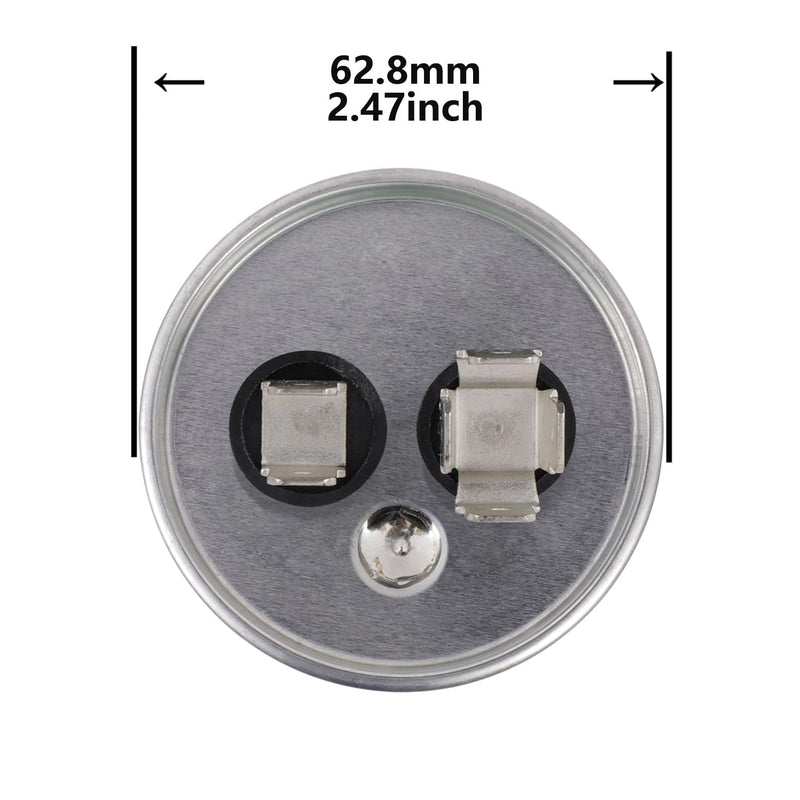 BOJACK 80 uF ±5% 80 MFD 370/450 V CBB65 Round Run Start Capacitor for AC Motor Run or Fan Start and Cool or Heat Pump Air Conditione
