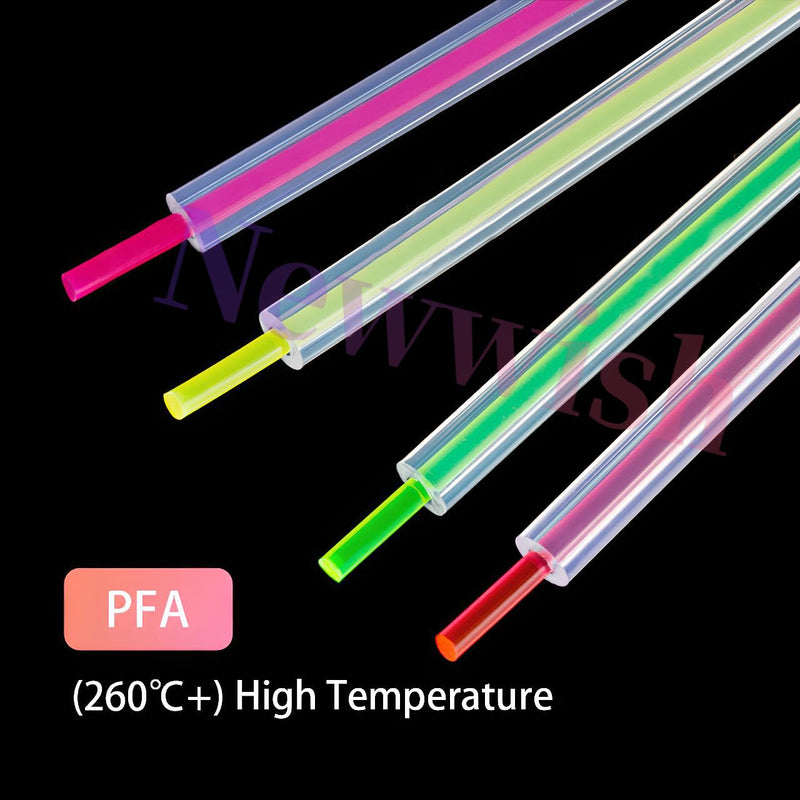 3 Meters PFA Tube Kit ID 2mm X OD 4mm,PTFE Teflon Bowden Clear Tube for 1.75mm Filament,3D Printer Transparent Tubing with 5 x PC4-M6 Connector,PC4-M10 Pneumatic Fittings,Bowden Collet. Clear-3 Meters Kit