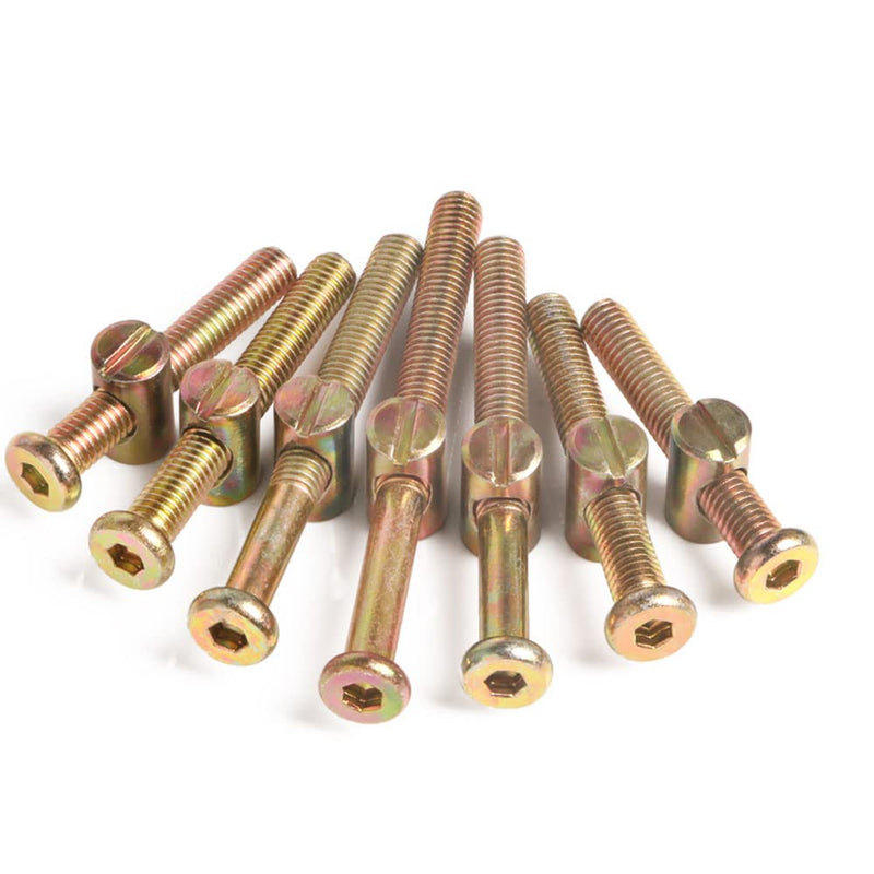 [Australia - AusPower] - Crib Screws Hardware Replacement Kit – 25set M6x40mm/50mm/60mm/70mm/80mm Hex Drive Socket Cap Furniture Barrel Screws Bolt Nuts Assortment Kit (25 Sets) 25 sets 