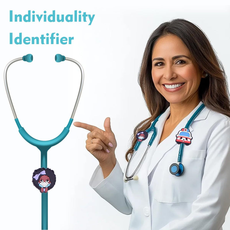 [Australia - AusPower] - 6 Pcs Cute Stethoscope Charms for Nurses,Adorable Littmann Stethoscope Accessories with Stethoscope Ring Jewelry,Suitable for Peds Nurse, Doctor, Medical Workers (Cartoon Medical) Multicoloured 6 
