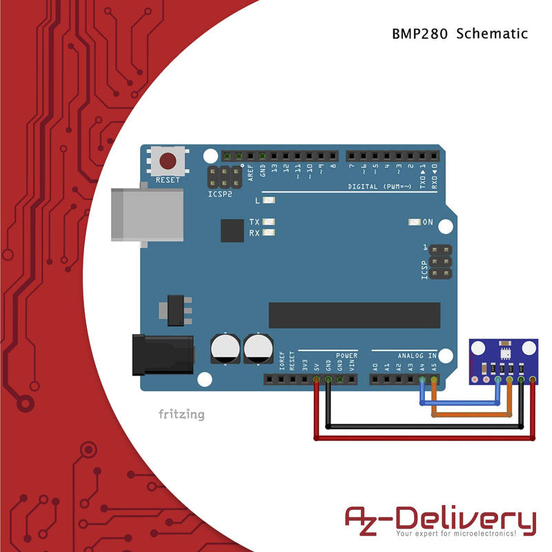 [Australia - AusPower] - AZDelivery 3 x GY-BMP280 Barometric Sensor for Barometric Pressure Measurement Compatible with Arduino and Raspberry Pi with E-Book! 