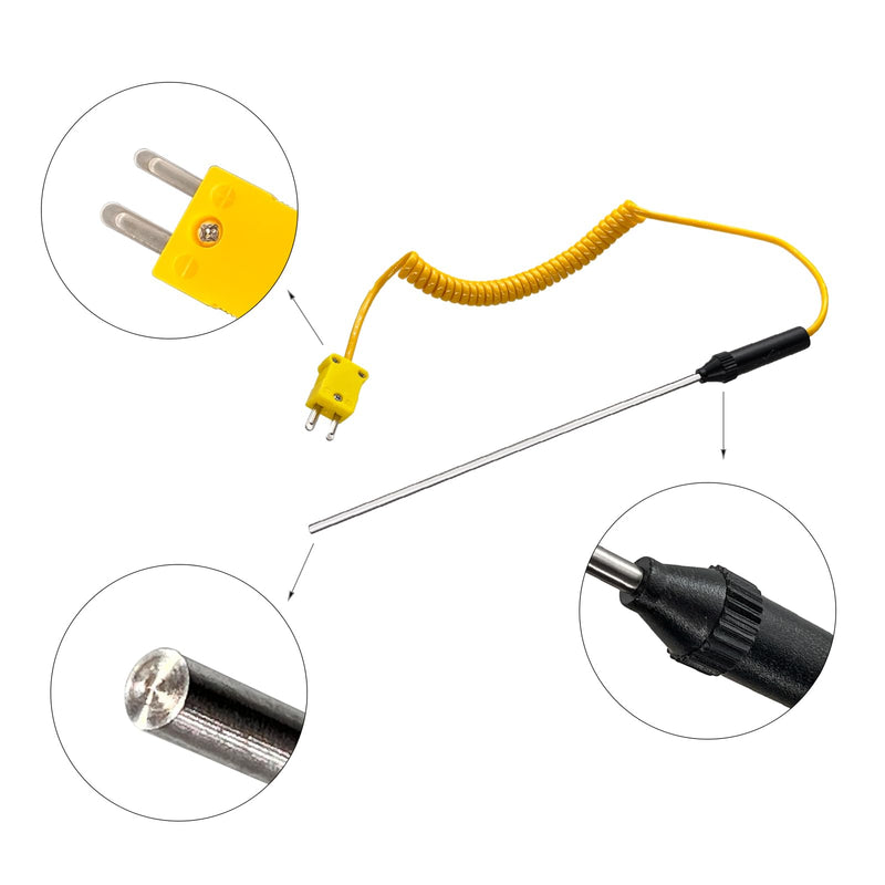 [Australia - AusPower] - 1 Pcs K Type Thermocouple Probe, Handheld Temperature Sensor Thermocouple Probe Stainless Steel Probe K Type Sensor High Temperature Thermocouple -50 to 400℃ (TP15) TP15 