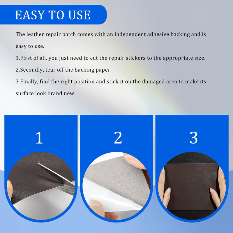2PCS Leather Repair Patch Tape, Leather Repair Kits for Couches and Cars, Vinyl Repairs Patch, Car Waterproof Self Adhesive Leather Tape Repair Kit for Furniture Couches Chairs (Brown) Brown