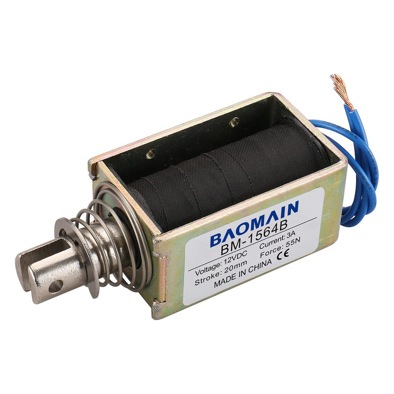 [Australia - AusPower] - Baomain Push Pull Electromagnet Solenoid JF-1564B DC12V 3.0A Stroke 20mm 55N Open Frame Linear Actuator 