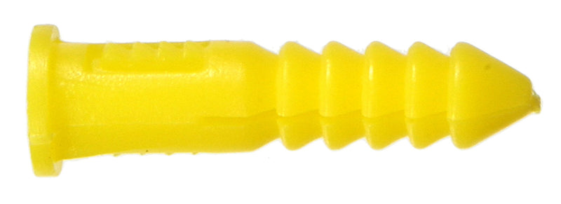 [Australia - AusPower] - Hillman 370326 Ribbed Plastic Anchor, 4-6-8 X 7/8-Inch, Yellow, 100 count (Pack of 1) 