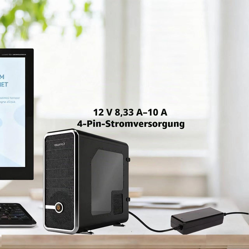 Power Supply DC12V 8.33A-10A 4-Pin for Synology DiskStation NAS Server | DS410 DS416 DS418 DS918+ DS923+ DS410j DS411 DS411J DS412, 4-Bay, 120W, Network Storage