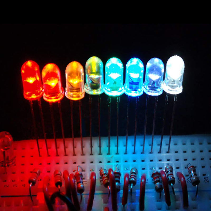 [Australia - AusPower] - Novelty Place 100pcs 5mm White LED Diode Lights - [Super Bright] Clear DC 3V 20mA Light Emitting Diode LED Bulbs - DIY Science Project Electronic Components Lighting Kit (White Light) Clear White 