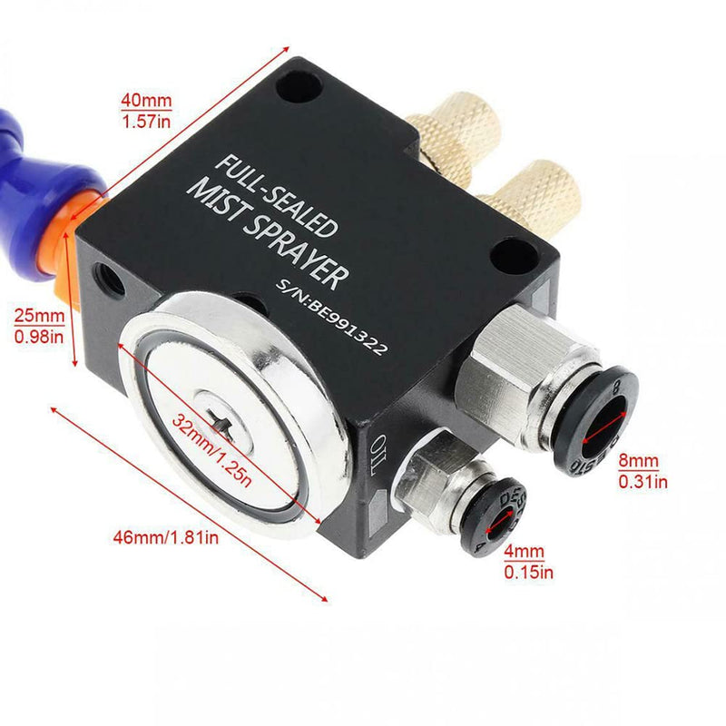 SPORTARC Mist Lubrication Coolant Spray System Metal Mist Coolant Lubricant Spray System Hose for CNC Router Machine Cooling