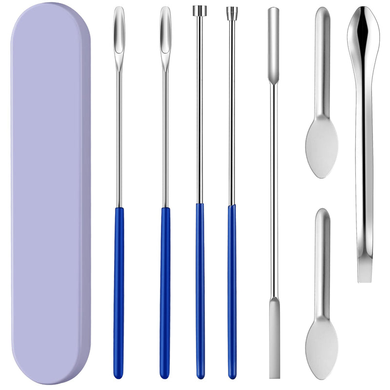 [Australia - AusPower] - 8 Piece Capsule Filling Machine Kits for Empty Pill Capsules Filler, Home & Lab Supplies - Micro Tiny Spoon Spatula, Lab Scoop Filling Tray, Herb Powder Tamper Tool, Gel Capsules Size #000 00 0 1 2 3 