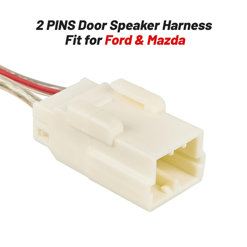 [Australia - AusPower] - RED WOLF Door Speaker Wiring Harness Adapter 2 PCS Replacement for 2002-2019 Jeep Wrangler JK, Chrysler, Dodge Vehicles Install Aftermarket Front Rear Door Speaker Wire Cable Plug Connector 