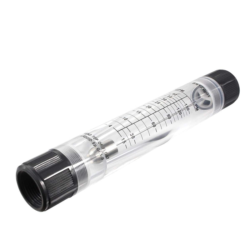 [Australia - AusPower] - Inline Clear Acrylic Water Flowmeter 1PT Dia Threads G-25 4-40 GPM 15-150 LPM 