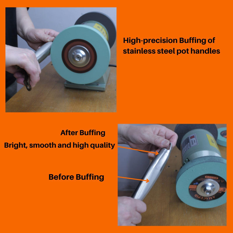 Elastic Polyurethane Buffing Wheels 6 Inch 2000 Grit. for Mirror Polished Stainless Steel, Copper etc. Silicon Carbide Abrasive. for Bench Grinder Polishing Machine. 1/2 Inch Arbor