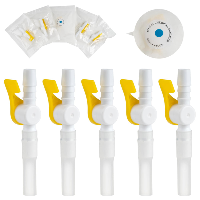 [Australia - AusPower] - Comfort Flow Catheter Valves - Sterile, Easy to Use Lever Tap, Smooth Edges, and Tubing for Optimal Urine Drainage Comfort (5 Pack) - Essential Catheter Supplies 