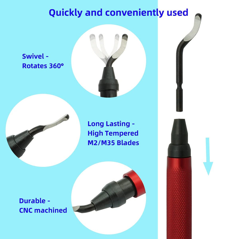 [Australia - AusPower] - VASTOOLS Hand Deburring Tool Set, Deburring Tool with 10 Different Blades and 10 File Set, for Plastic, Metal, Stainless Steel, Steel, Copper, Aluminium and 3D Printing 