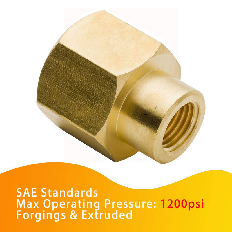 [Australia - AusPower] - Legines Brass Reducing Coupling 1/2" NPT Female x 1/4" NPT Female, Hex Reducer Coupler Adapter Pipe Fitting 1200psi (Pack of 2) 