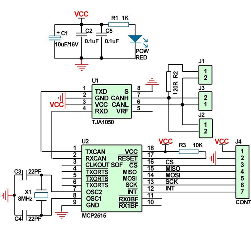 [Australia - AusPower] - Youmile 2pcs MCP2515 CAN Bus Module DC 5V TJA1050 Behavior Module SPI Controller Interface Card with Personal and Personal Lines 51 MCU ARM Controller Development Card 
