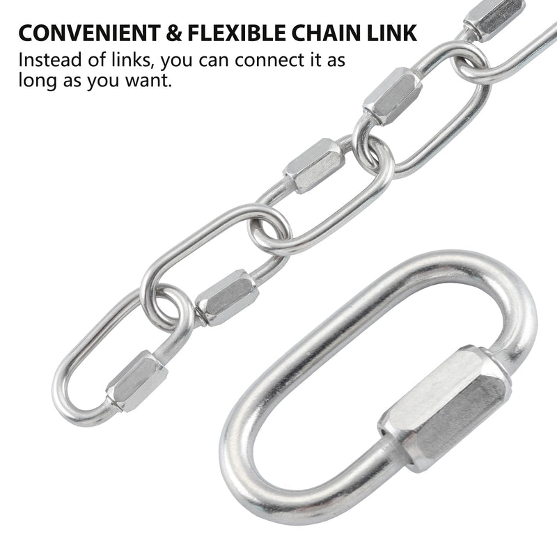 [Australia - AusPower] - HOME MASTER HARDWARE 1/8 inch Stainless Steel D Shape Quick Link Chain Links Locking Carabiner Connector Keychain Ring Buckle 10 Pack 1/8 Inch, 10 Pack 