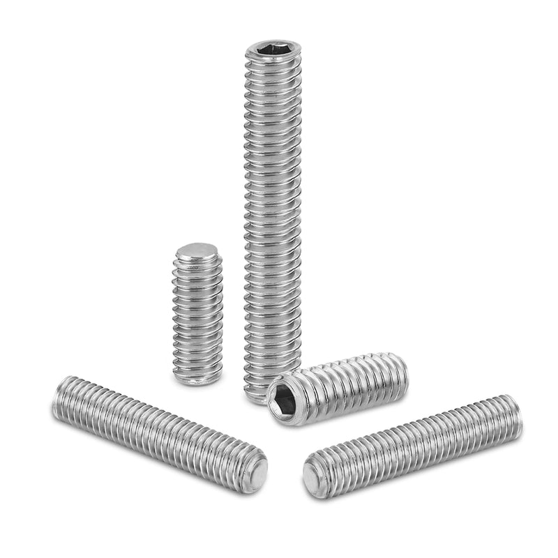 [Australia - AusPower] - M3 x 10mm Internal Hex Socket Set Grub Screws 304 Stainless Steel Flat Point Set Screw, 100 PCS M3 x 10mm 