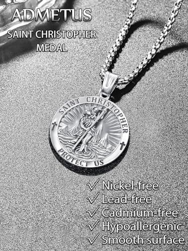 ADMETUS 925 Sterling Silver Patron Saint Medals A00-Saint Christopher Non-personalized