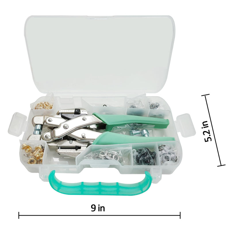 3/16 & 1/8 Grommet Tool Kit and Eyelet Hole Punch Plier, Grommet Eyelet Pliers Tool Set with 160 Pcs Metal Grommets Eyelets and Case for Leather Bags Clothes Belt Cards and Crafts