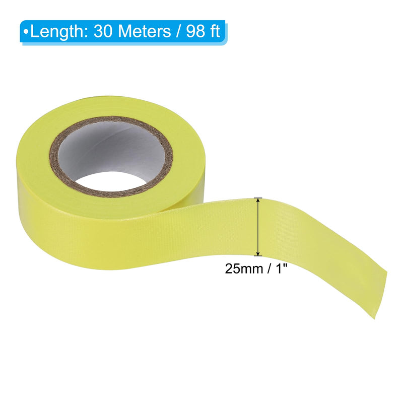 PATIKIL Flagging Tape 1" x98', 2 Pack PVC Non-Adhesive Neon Marking Tape for Tree Survey Boundaries Outdoor Trail, Yellow