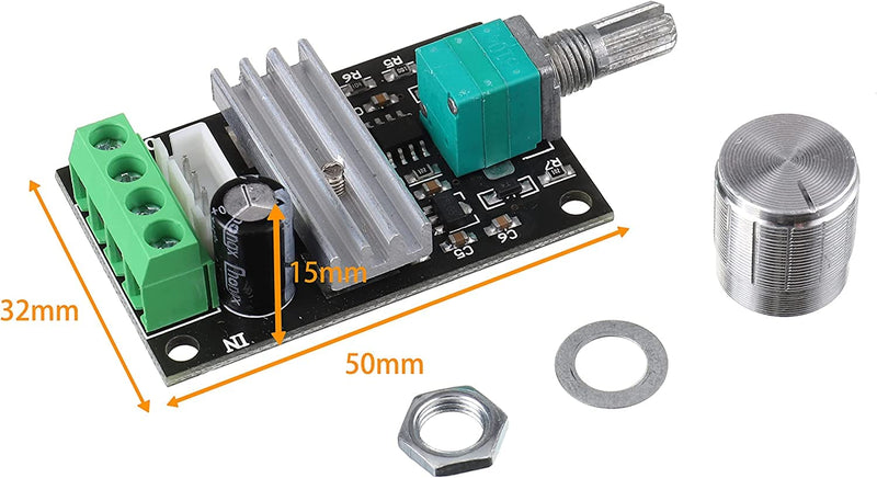 [Australia - AusPower] - RUNCCI-YUN 6V 12V 24V 3A 80W PWM Motor Speed Controller, DC Speed Controller 12V, Motor Speed Switch Controller (PWM) Adjustable Reversible Motor Driver Switch (1203BB) DC 6V-24V 3A (821) 