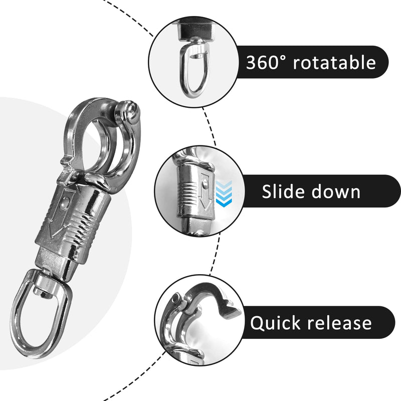 [Australia - AusPower] - Ackron Panic Snap，Quick Release U-Type Snap Quick Release Clip Suitable for Lead Ropes Tie Offs Rotatable Eye Quick Release Buckle Clips Animals Riding Accessories 2 Piece ﻿ 