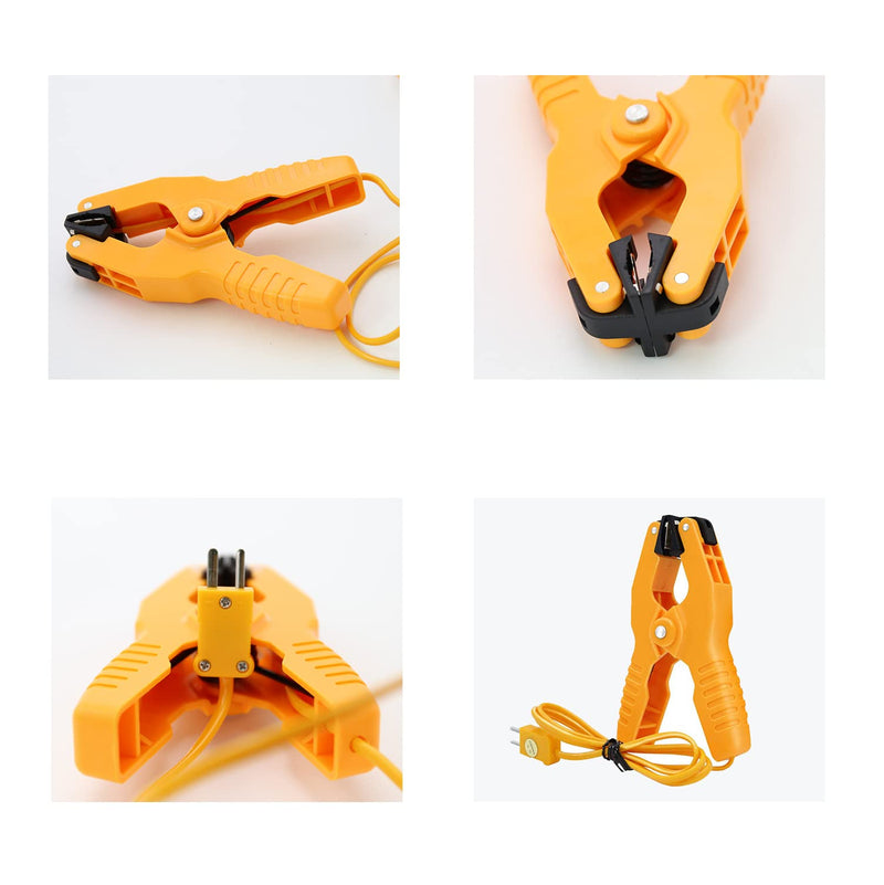 [Australia - AusPower] - Pipe Clamp K-Type Thermocouple Probe, Measures Temperature Range -40 to 392 °F(-40 to 200 °C), Yellow, Hti-Xintai 