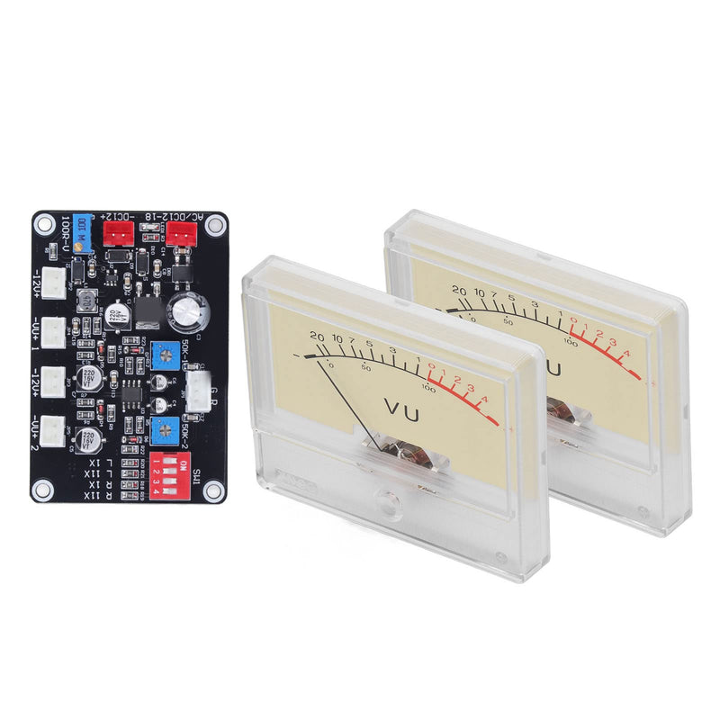 [Australia - AusPower] - Audio VU Meter with Driver Board Kit, Backlit Panel, 500uA Sensitivity, DIY Home Car Sound Level Meter, White, 2-Pack 
