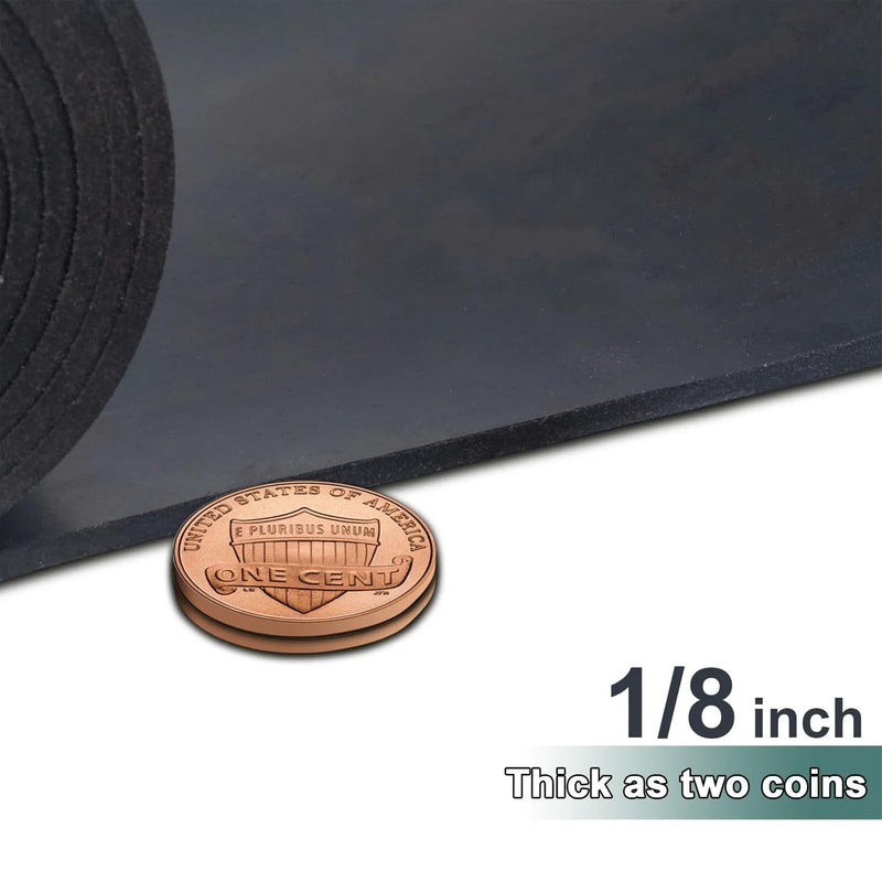 Neoprene Rubber Strip Roll,11.8" Wide × 48" Long by 1/8"(.125)" Thick, Easy Cut Solid Neoprene Rubber Sheet for DIY Gaskets, Pads, Seals, Crafts, Flooring,Weather Stripping, Anti-Slip,Leveling 11.8" Wide x 48" Long 1/8(.125)" Thick