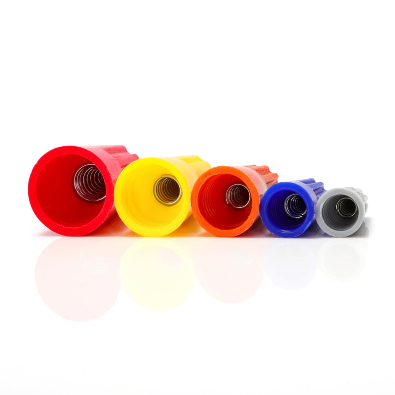 [Australia - AusPower] - HKS 1000 PCS Gray Wire Caps - AWG 24-16,Twist-On Screw Nuts Insulated Insertion Electrical Wire Connectors with Spring - Portable & Quick to Connect Grey 