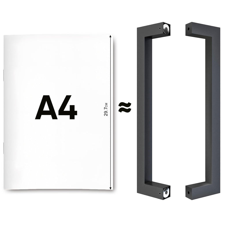 [Australia - AusPower] - JUBEST 12" Matte Black Push Pull Bar Handle, Sliding Barn Door Handles, Heavy Duty Double Sided Door Handle for Barn Doors, Garage, Easy to Install 