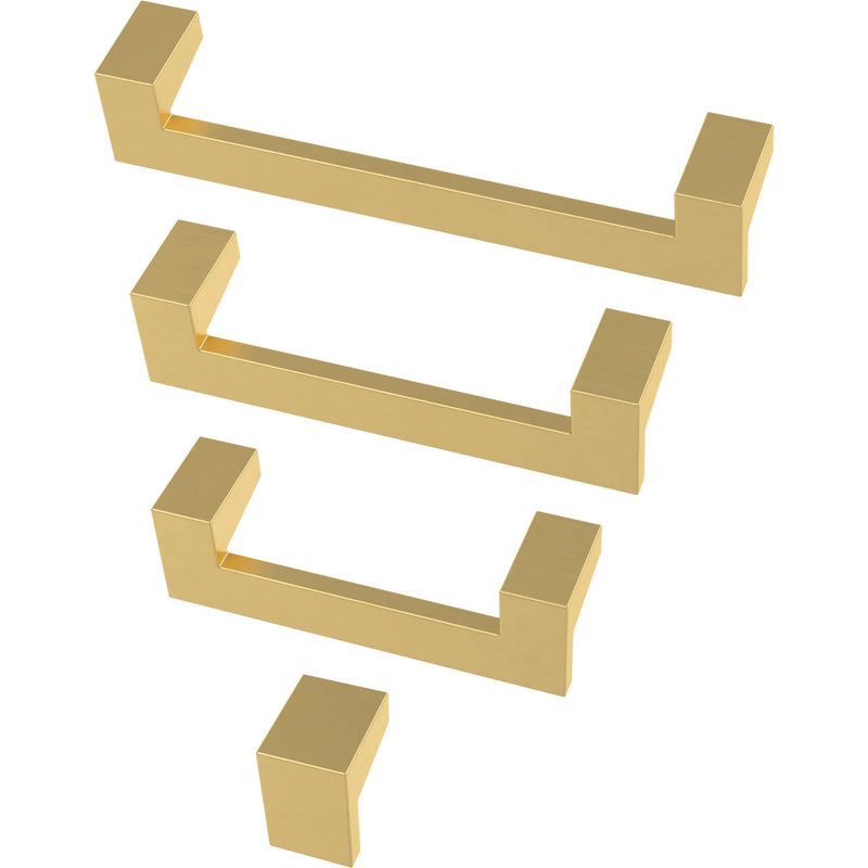 Franklin Brass (10-Pack) – Modern Gold Cabinet Handles, 3-3/4 Inch Hole Center, Modern Pulls for Drawers, Kitchen Cabinet Door, Dressers | Mirrored