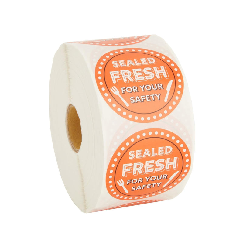[Australia - AusPower] - Stockroom Plus 1000-Pieces of Tamper Evident Labels Roll for Food Delivery - 2" Round Sealed for Your Safety Stickers - Tape for Restaurant Packages, Diners, Business Labeling - Tamper Seal Stickers 