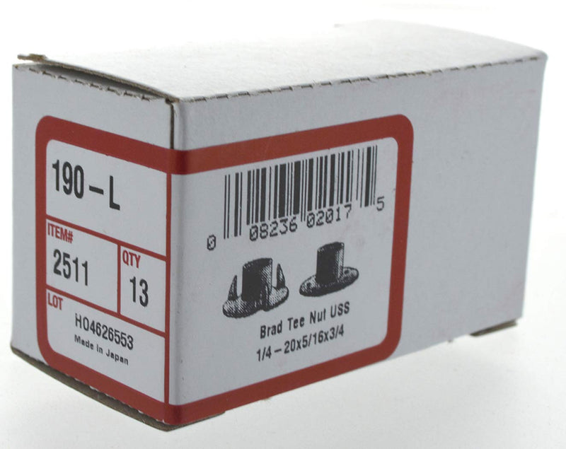 [Australia - AusPower] - The Hillman Group 2511 1/4-20 x 5/16 x 3/4 Inch Brad Hole Tee Nut, 13-Pack 