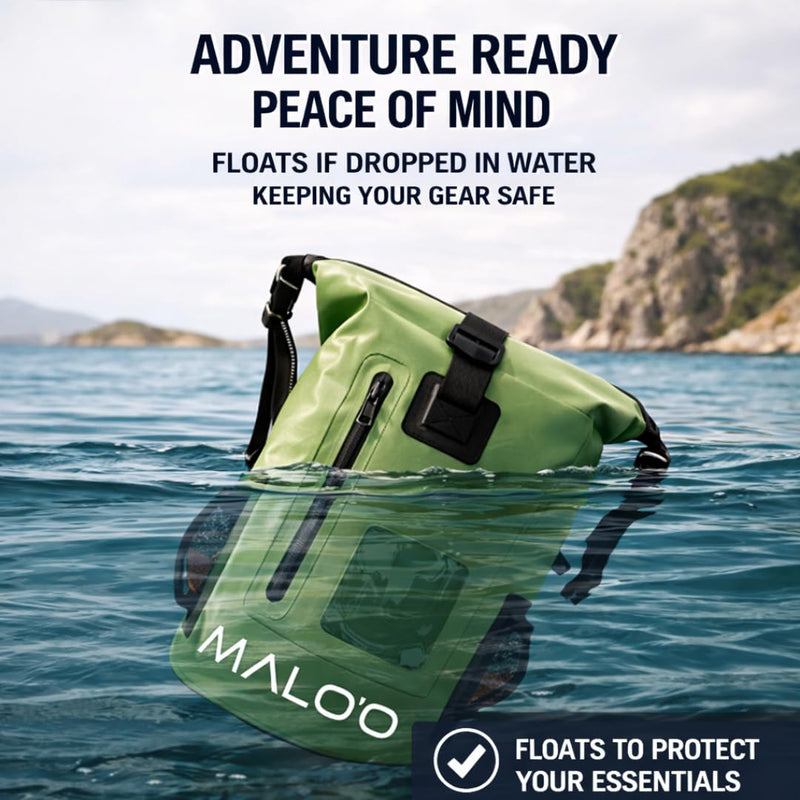 Malo’o 30L Waterproof Dry Bag Backpack – Roll Top Heavy Duty 500D PVC Dry Pack with Padded Straps, IPX6 Waterproof, Keeps Gear Dry for Kayaking, Fishing, Beach, Camping & Travel Dark Blue 30l Dry Backpack