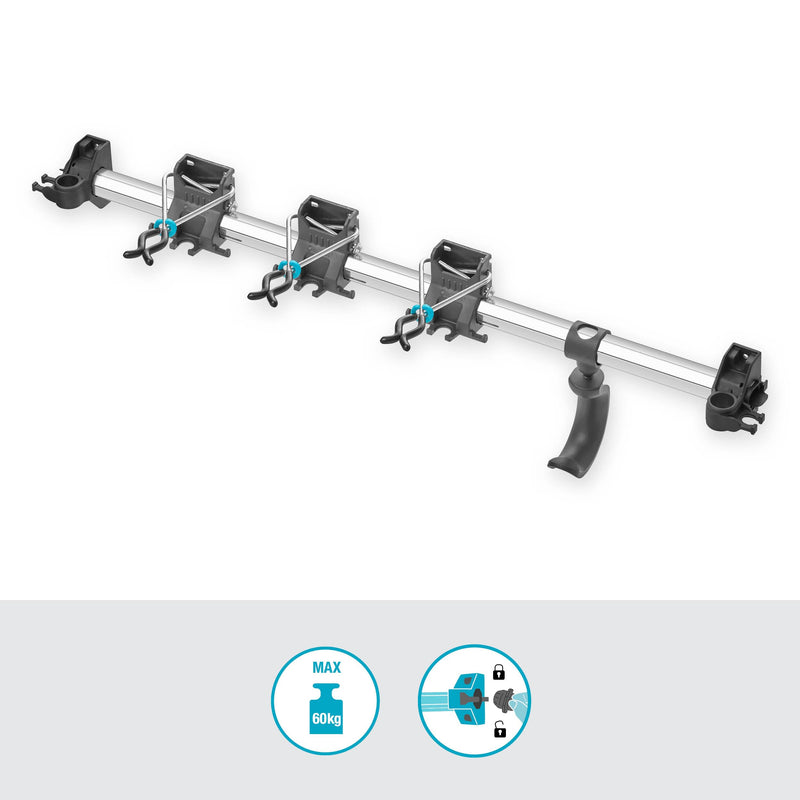Gardena Device Holder Plus: Wall Mount for Home and Garden Tools, 78 cm Width, 60 kg Maximum Weight, Space-Saving, Flexibly Expandable, Individually Adjustable (3509-20)