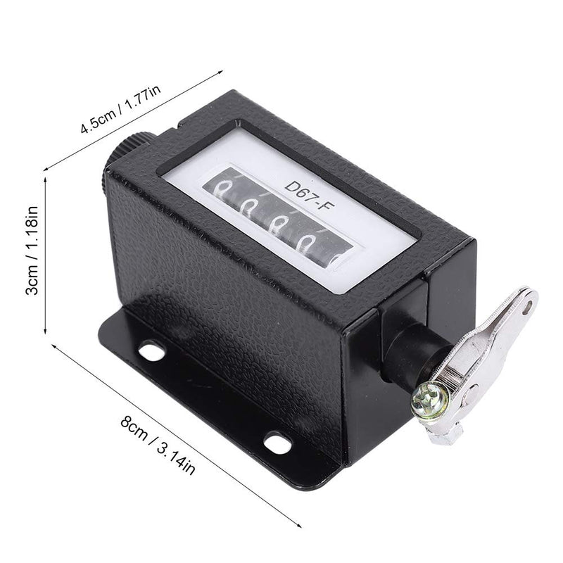 Mechanical Counter, 5-Digit 0-99999 Pull Number Counter Rotating Knob, Resettable Black Mechanical Counter with Spring, with Lever