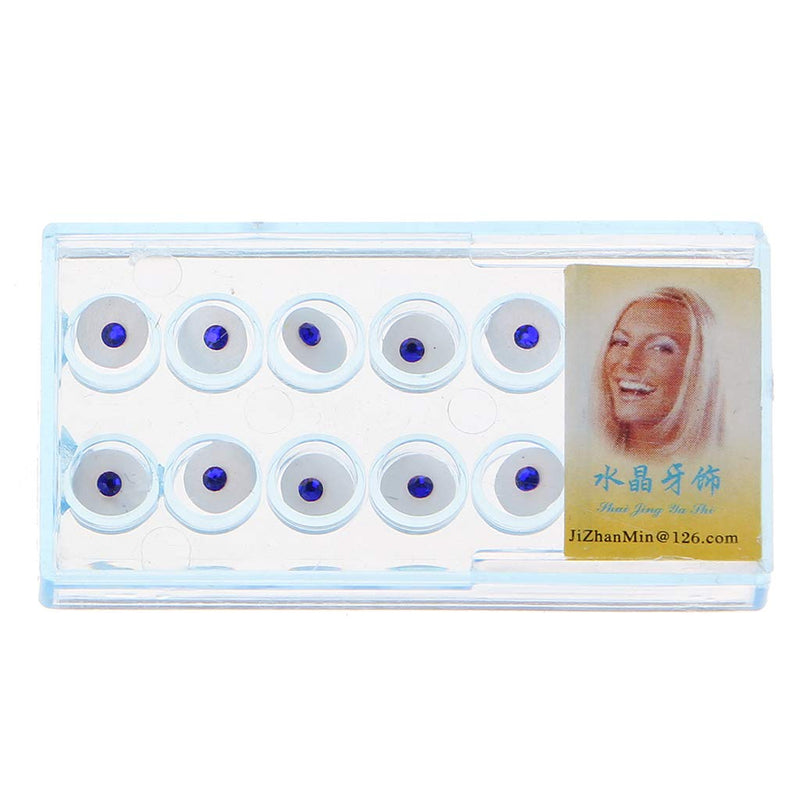 Box of 10 / Box 2 mm Dental Colourful Crystal Tooth Fashion Jewellery Gemstone Decoration with Box